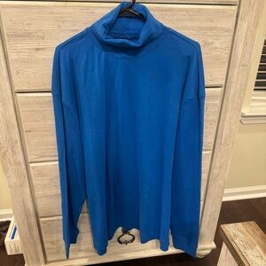 Maks Activewear Blue Turtleneck Top